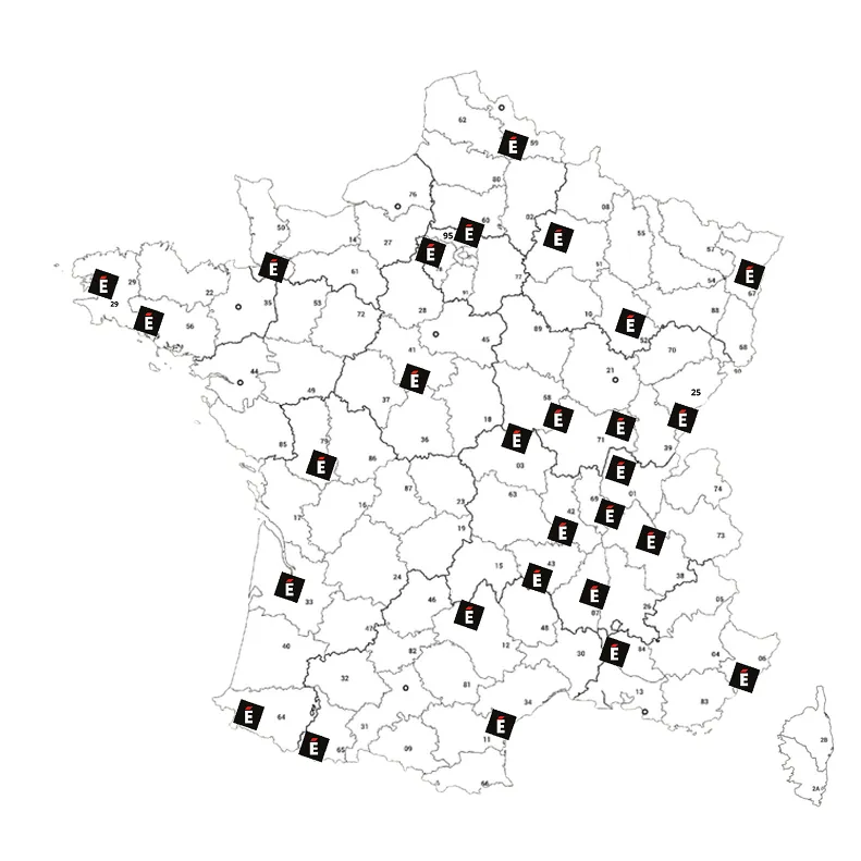 Carte du réseau Caréco en France